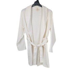 Dr Andrew Weil Purecare Linen Blend Spa Robe Featherweight Tie Belt Minimalist